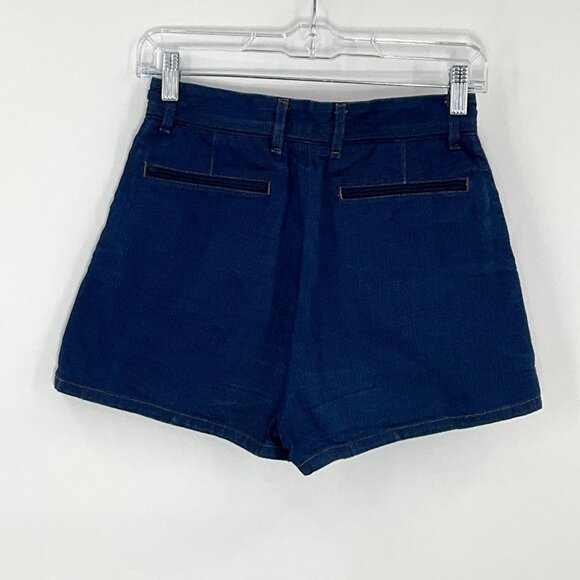 Rag & Bone Shorts Women 0 Blue 100% Cotton Front Buttons Pockets High Rise Denim - Picture 2 of 7